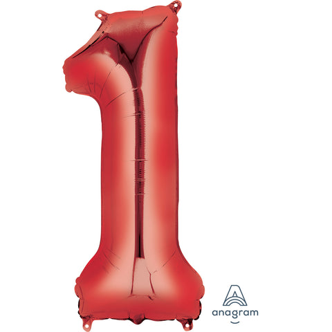 SuperShape Foil Balloon Number 1 - Red