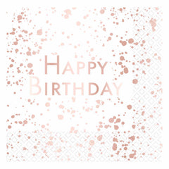 Napkins - Birthday - Rose Gold