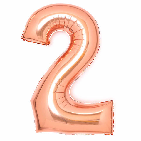 SuperShape Foil Balloon Number 2 - Rose Gold