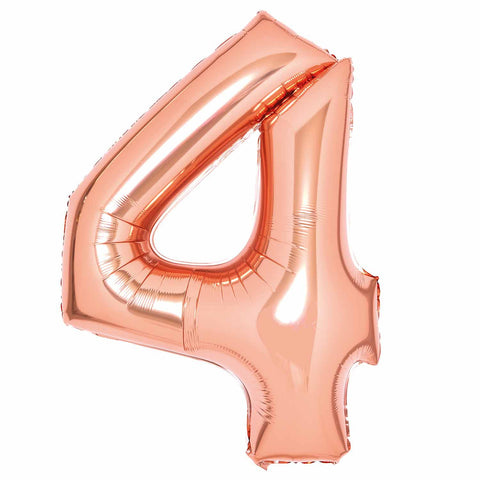 SuperShape Foil Balloon Number 4 - Rose Gold