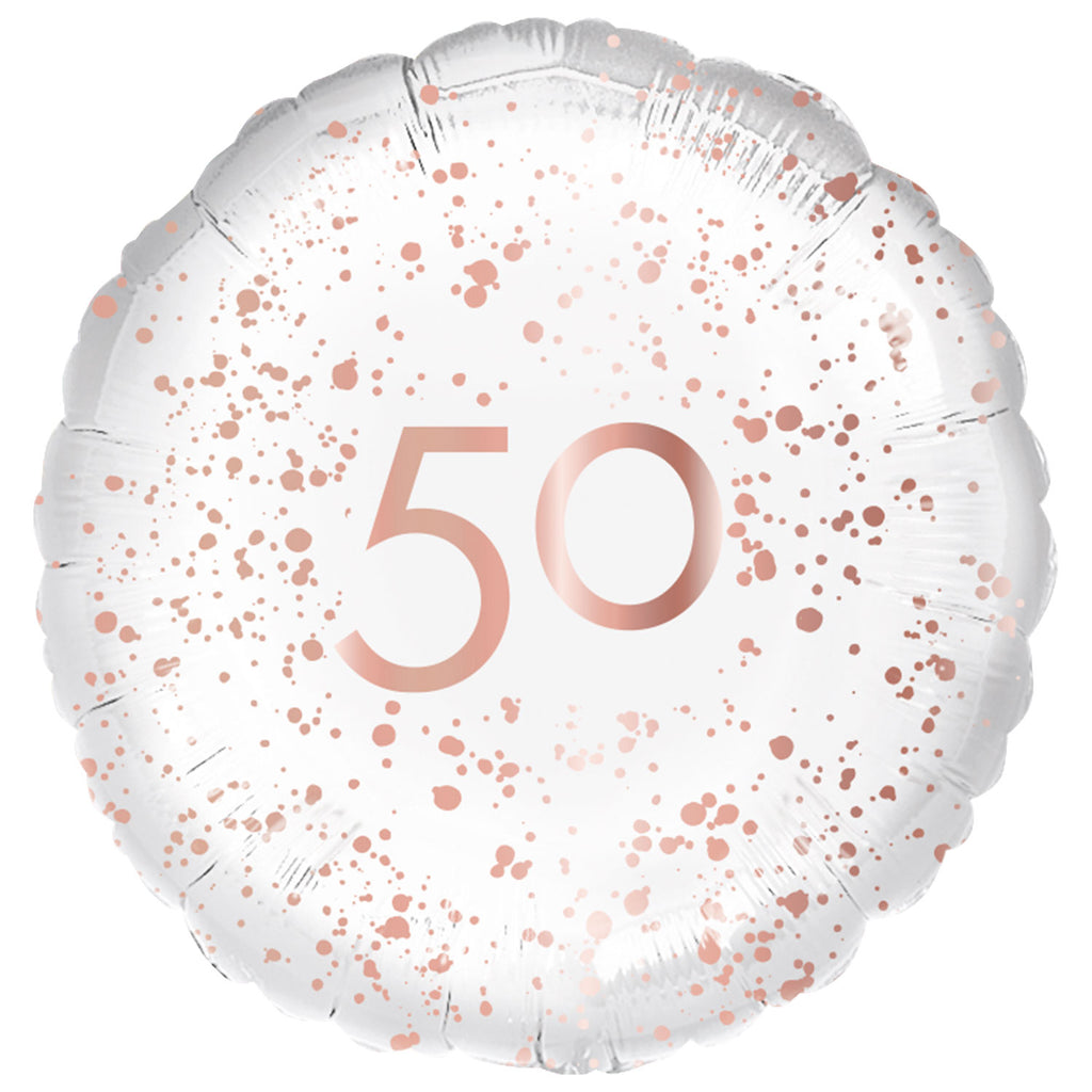 Foil Balloon - 17" - 50 - Rose Gold