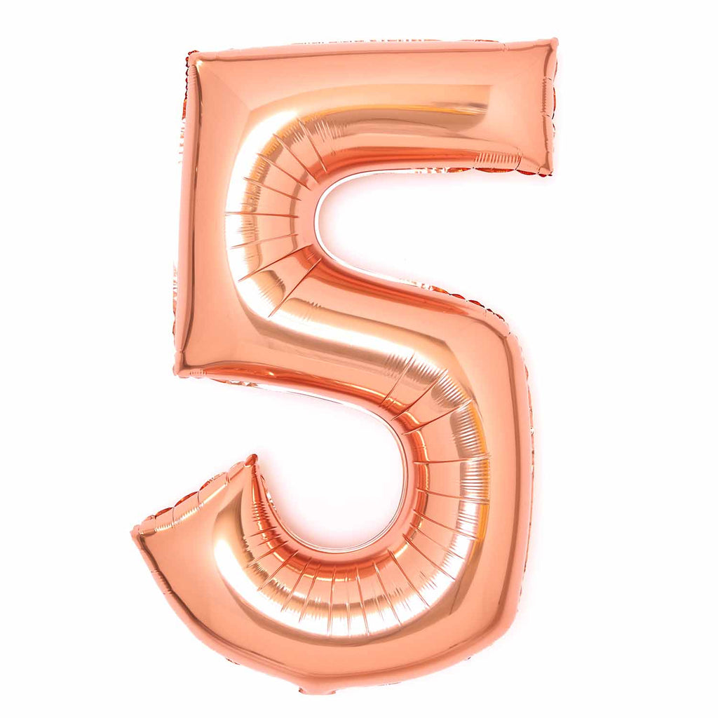 SuperShape Foil Balloon Number 5 - Rose Gold