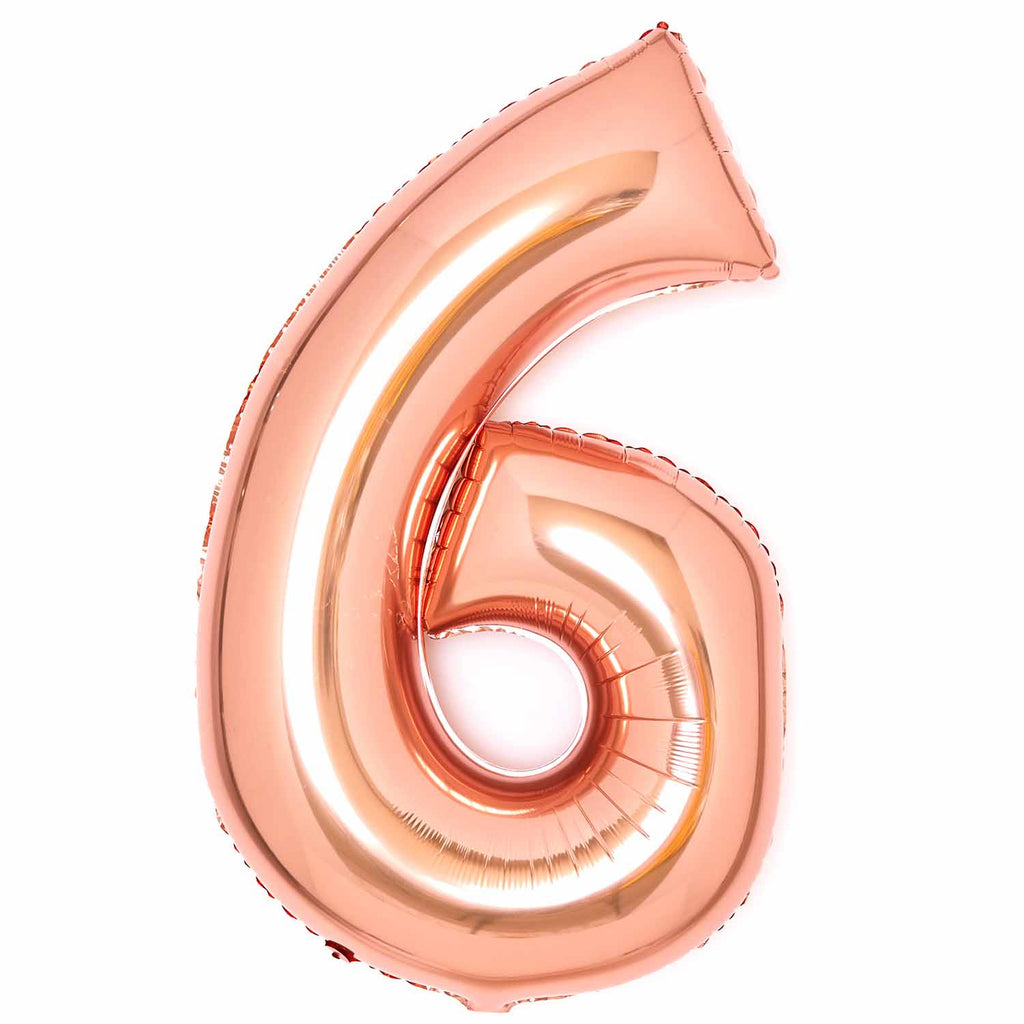 SuperShape Foil Balloon Number 6 - Rose Gold