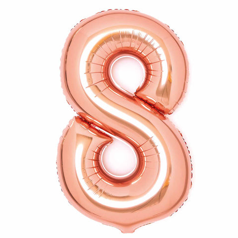 SuperShape Foil Balloon Number 8 - Rose Gold
