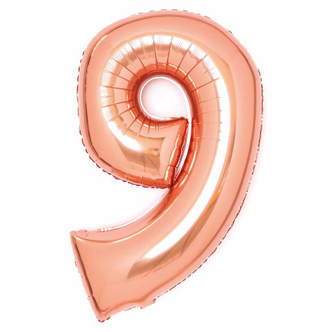 SuperShape Foil Balloon Number 9 - Rose Gold