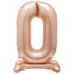 Airfill Foil Balloon - 30" - Number 0 - Silver/Rose Gold