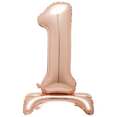 Airfill Foil Balloon - 30" - Number 1 - Silver/Rose Gold