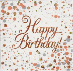 Napkins - Birthday - Rose Gold