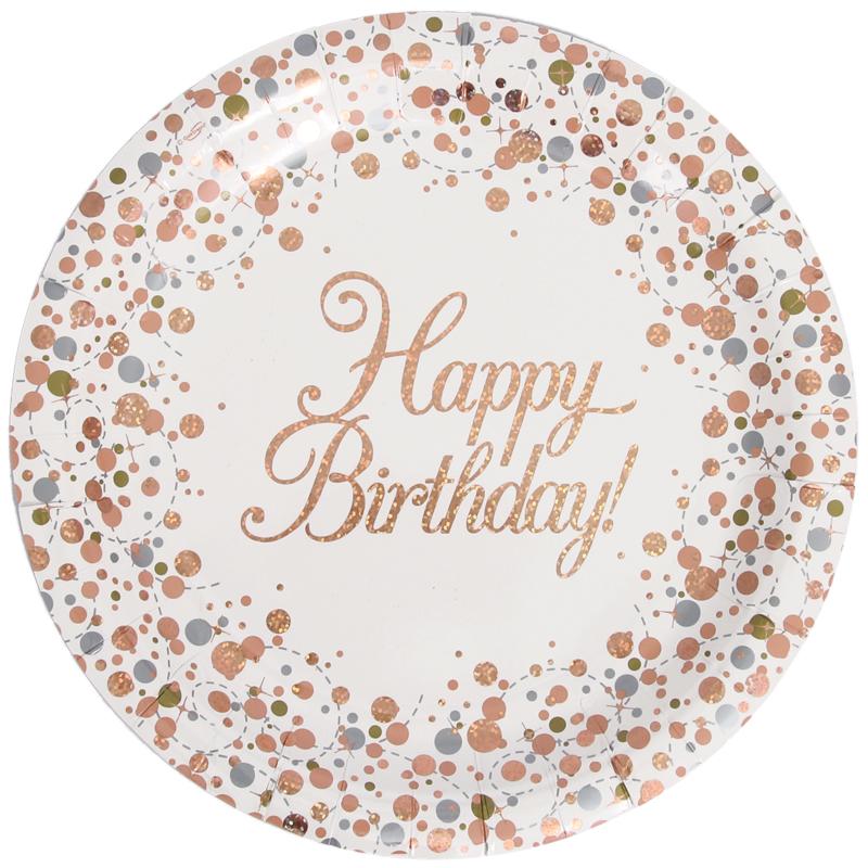 Plates - Sparkling Fizz - Rose Gold - Birthday