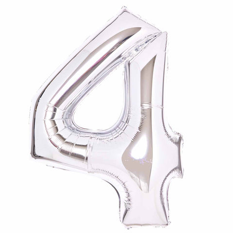 SuperShape Foil Balloon   Number 4 - Silver