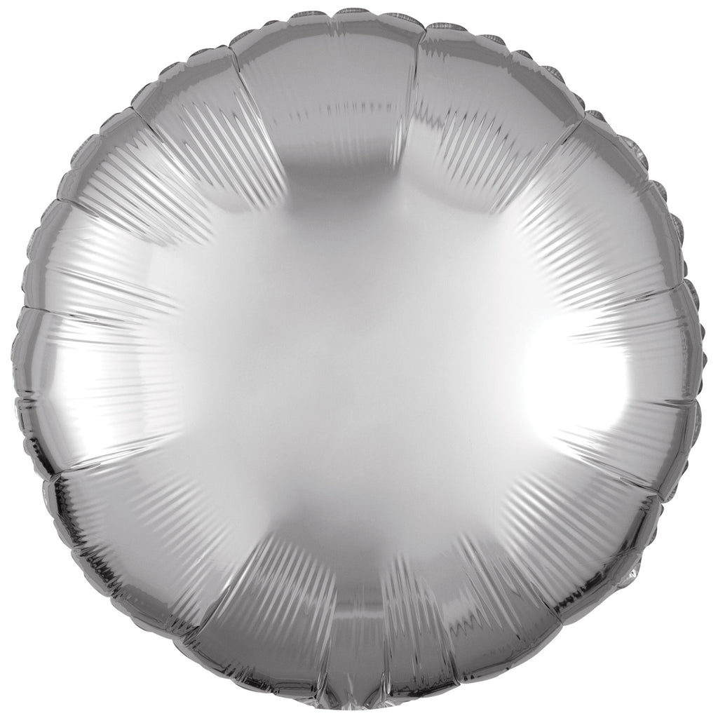 Foil Balloon - Solid Colour - Round - Metallic - Silver