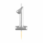 Candle - Mini - Number 0 - 9 - Silver