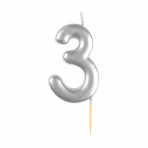 Candle - Mini - Number 0 - 9 - Silver