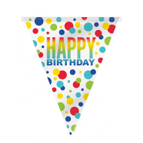 Banner - Birthday - Pennant - Rainbow Spots