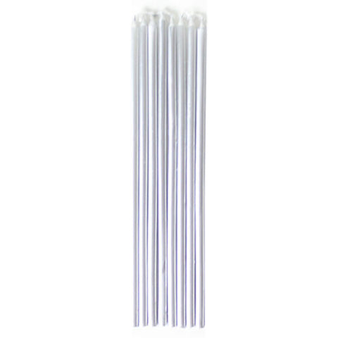 Candles with Holders - Tall Skinny - Silver