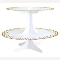Cupcake Stand - White & Gold
