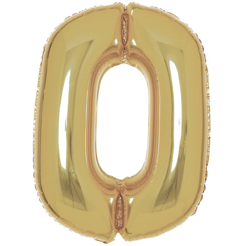 SuperShape Foil Balloon Number 0 - White Gold