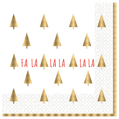 Napkins - Christmas - Gold Trees